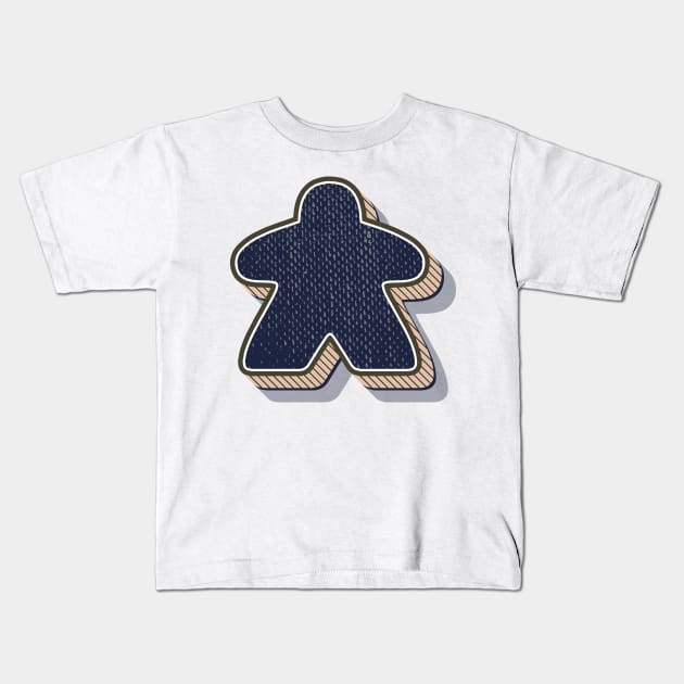 Retro Board Game Meeple Kids T-Shirt by Beam Geeks